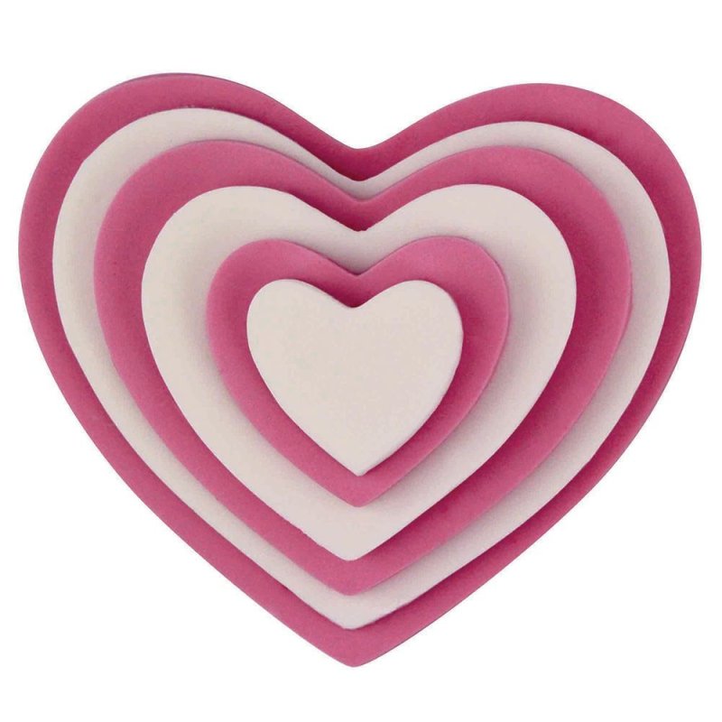 Wykrawaczki plastikowe - zestaw 6 serc - PNH2