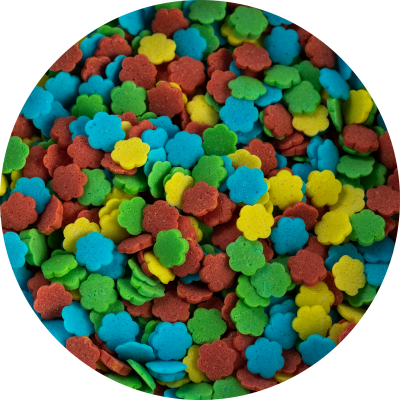 Posypka cukrowa konfetti kwiatki mix kolorów PC10