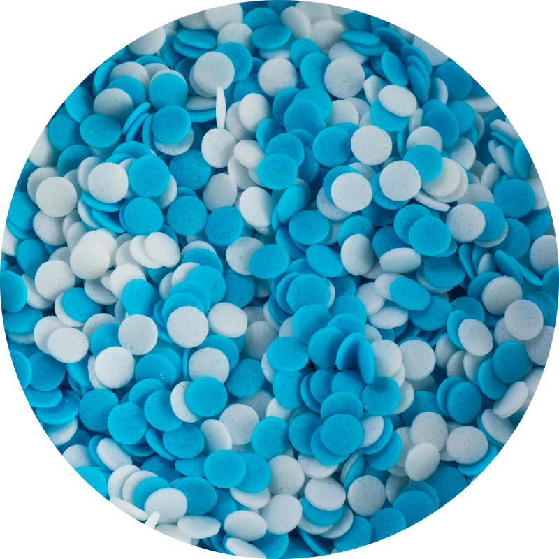 Posypka cukrowa konfetti biało-niebieskie PC15