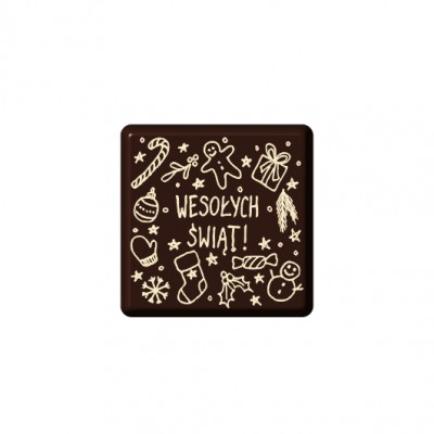 Czekoladowy prezent "WESOŁYCH ŚWIĄT" - 30szt. tabliczka 60x60mm- CPG1408