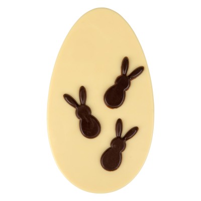 Jajo czekoladowe białe z deserowymi zajączkami-4 szt.-CPGJ1 fot. 2