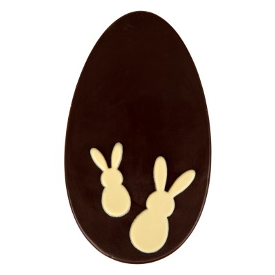 Jajo czekoladowe deserowe ozdobione białymi zajączkami-4 szt.-CPGJ4 fot. 2