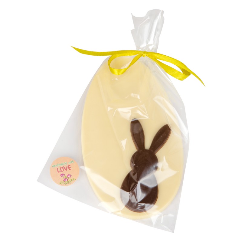 Jajo czekoladowe białe z deserowym zajączkiem-4 szt.-CPGJ5