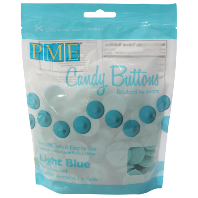 Candy buttons-masa czekoladowa bez temperowania- light blue-340g-CB010