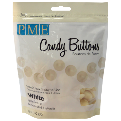 Candy buttons-masa czekoladowa bez temperowania- white vailla-340g-CB015