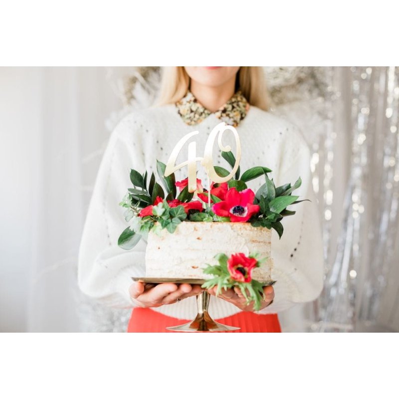 Topper na tort ''40'' złoty - KPT62-40-019