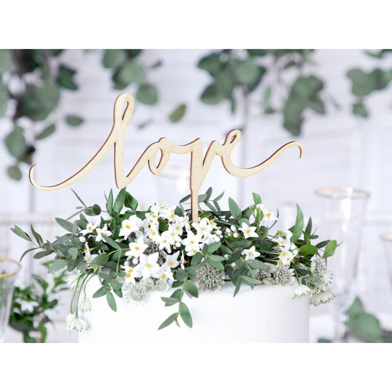 Topper na tort ''love'' drewniany - KPT50-100