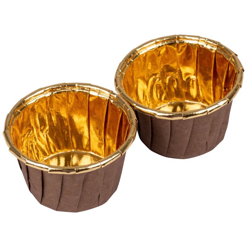 Papilotki/kubeczki do cupcakes - brązowo-złote 50 szt.-PAP01