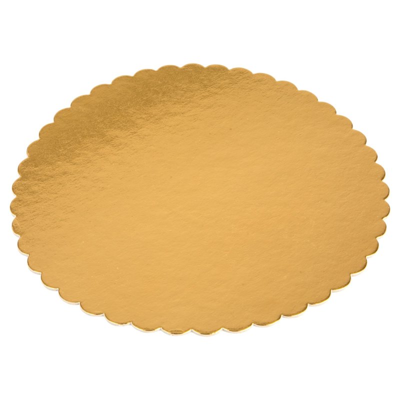 Podkład okrągły z falbanką złoty- 34 cm - POZ34F