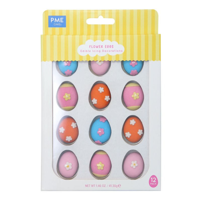 Dekoracje cukrowe  jadalne - pisanki mix 12 sztuk- EA24EDP005