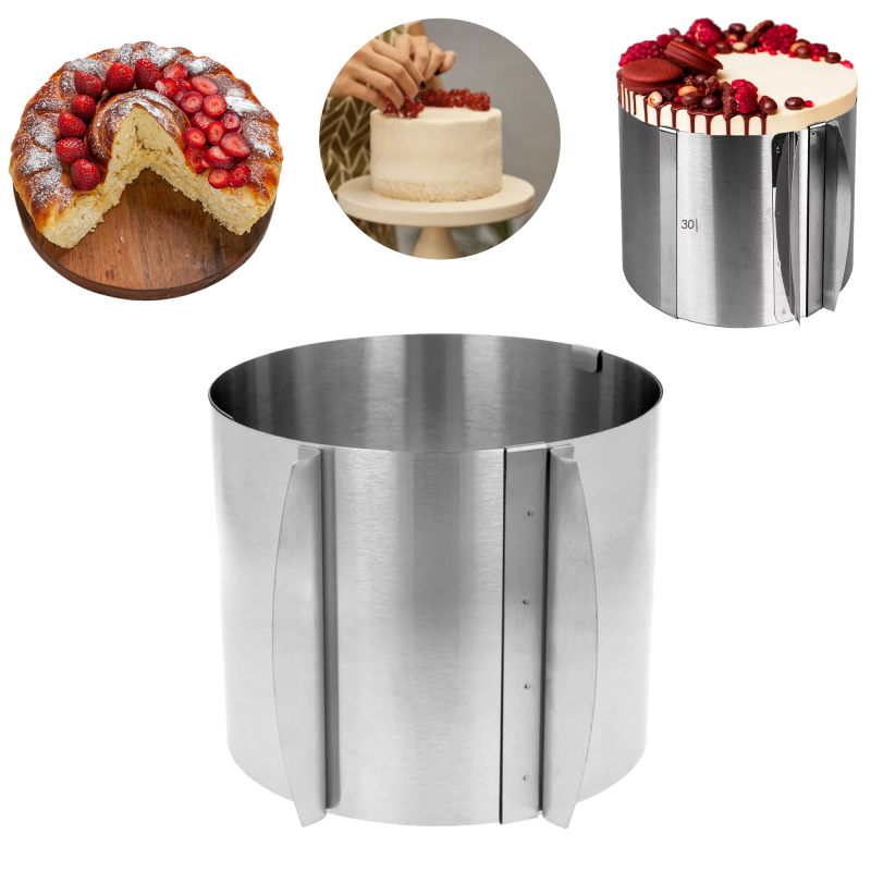 Rant cukierniczy okrągły-regulowany 16-30 cm h 15 cm -SH-RDTR