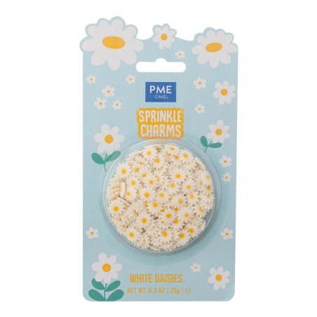 Posypka cukrowa - białe stokrotki 25 g SKB1012
