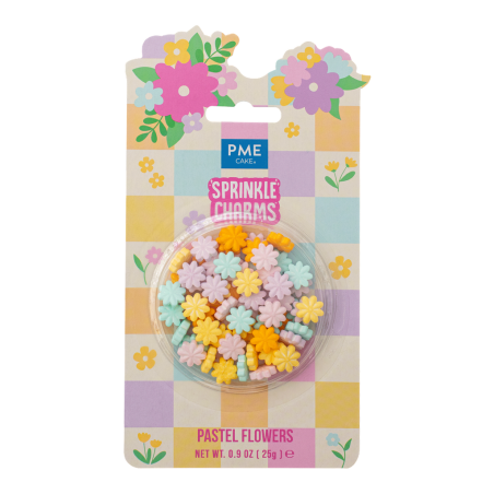 Posypka cukrowa - pastelowe kwiatki  mix 25 g SKB1014