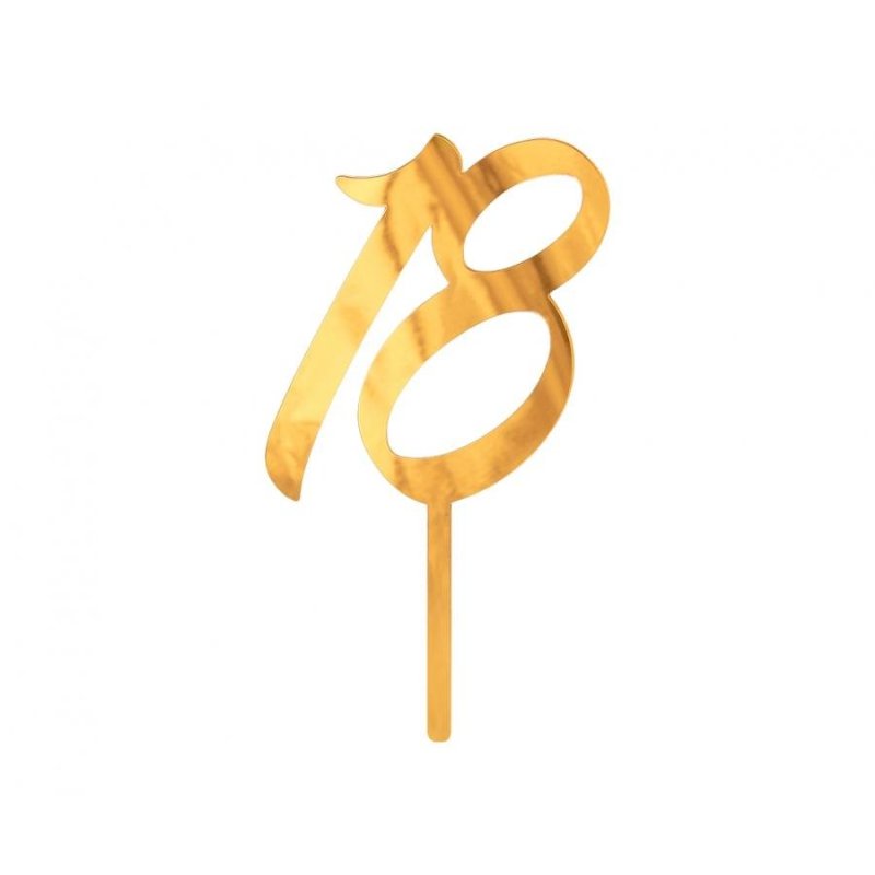 Topper na tort ''18'' złoty - KPT164282