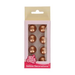 Brązowe błyszczące kule choco 8 szt 2 cm- F50650