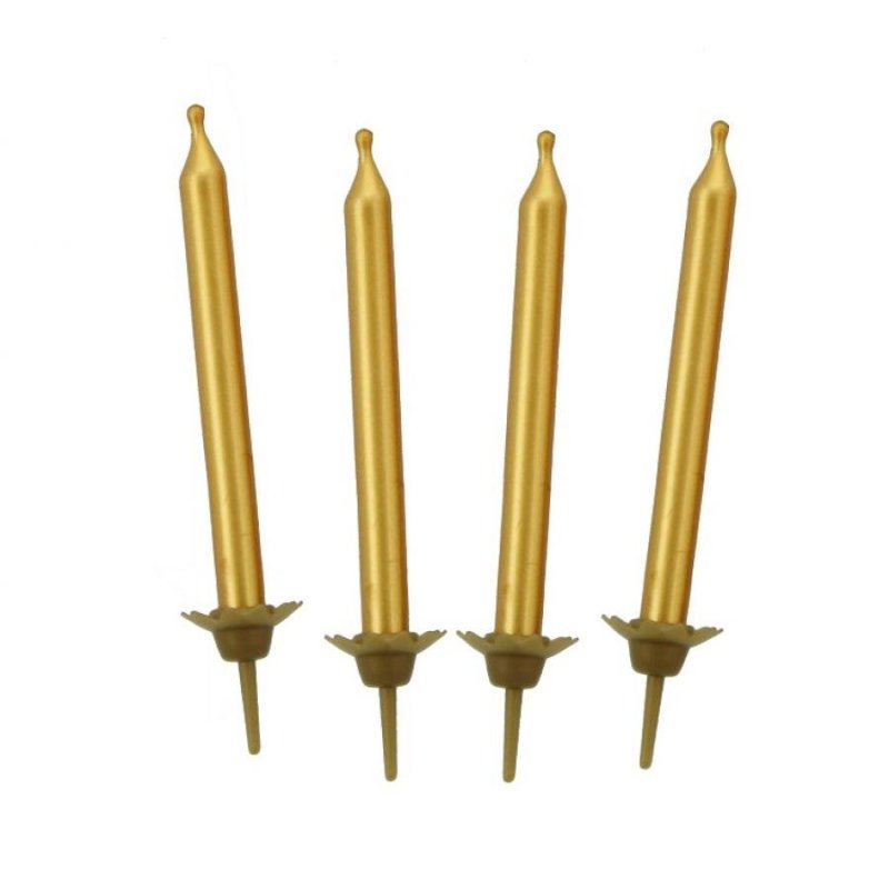 Świeczki urodzinowe złote  - 5cm- 10szt. - SW-10ZL