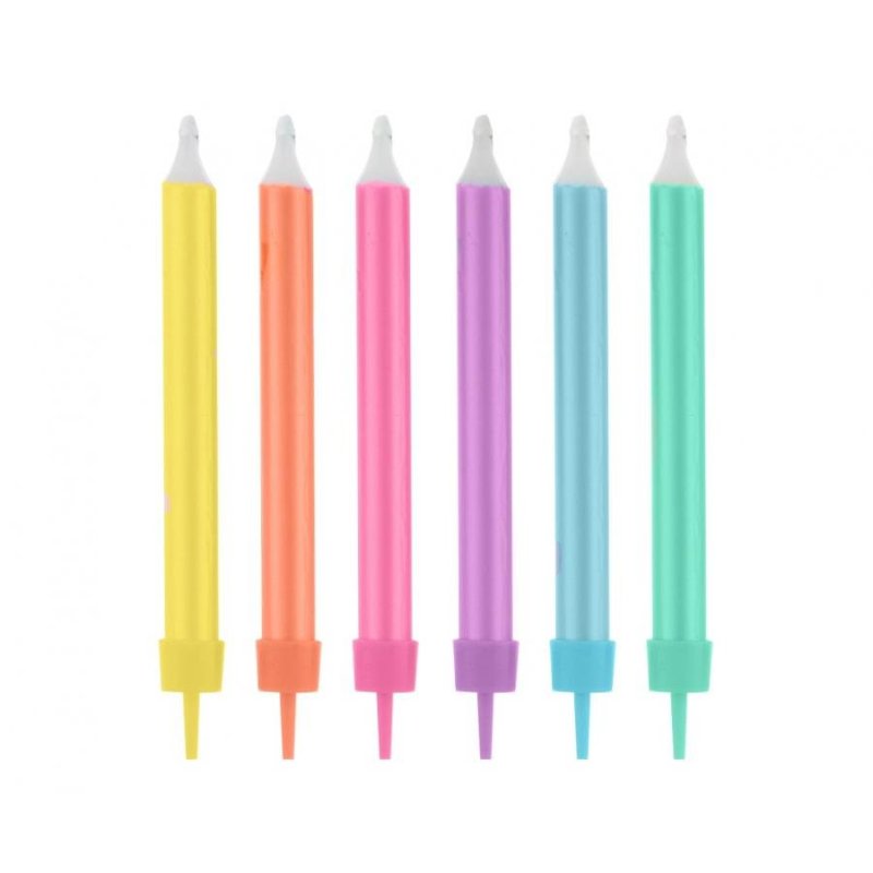 Świeczki urodzinowe jumbo kolorowy mix  - 8cm- 12 szt. - SWSF-SJKM