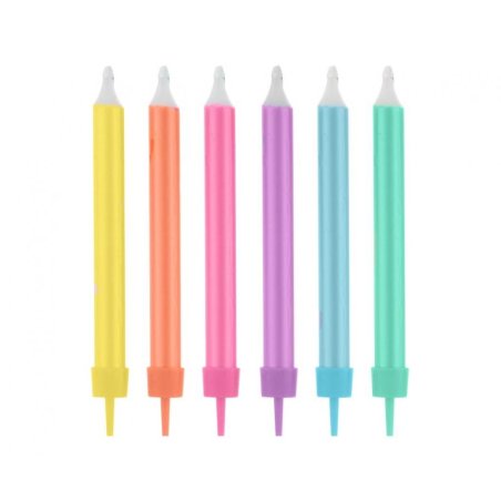 Świeczki urodzinowe jumbo kolorowy mix  - 8cm- 12 szt. - SWSF-SJKM
